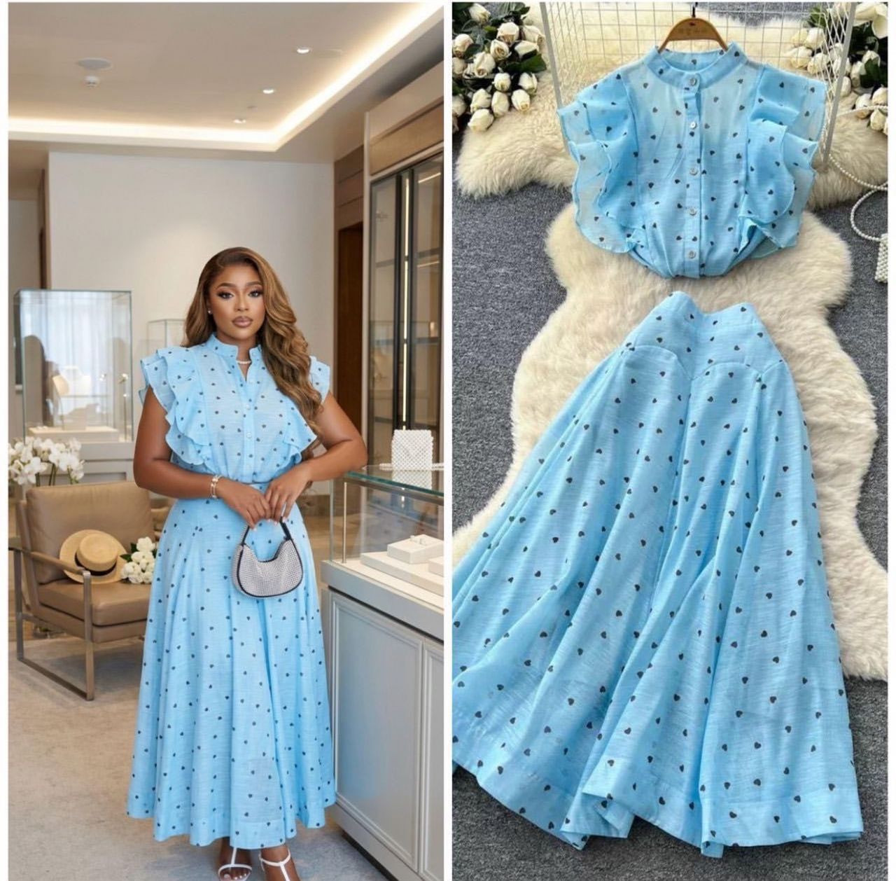 Chic 2pcs Top and Skirt
